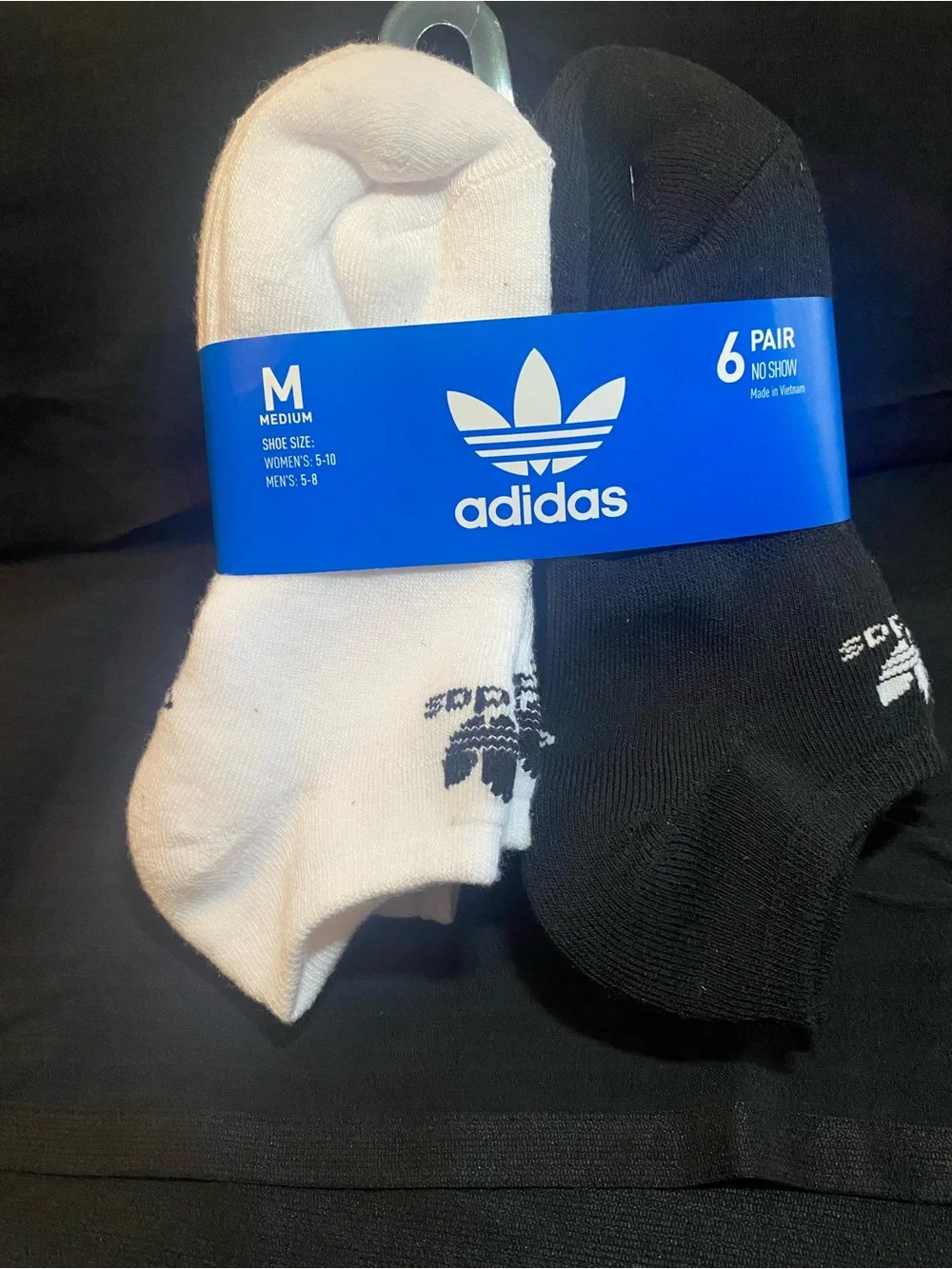 adidas Men's No-Show Socks - Black & White, 6 Pack